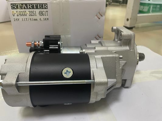 0-24000-2451 Isuzu 4BG1 Engine Starter Motor | 24V, 11T, 4.5kW For Hitachi 120-5 & Kobelco 120 Excavators